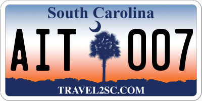 SC license plate AIT007