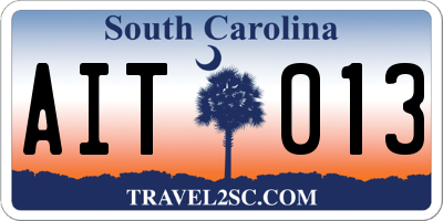 SC license plate AIT013
