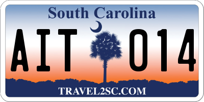 SC license plate AIT014