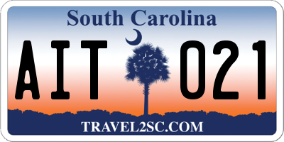 SC license plate AIT021