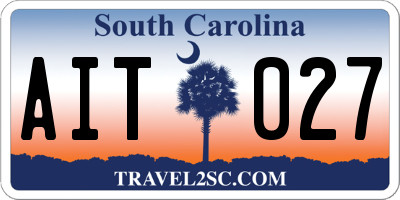 SC license plate AIT027
