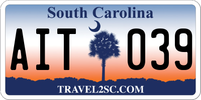 SC license plate AIT039