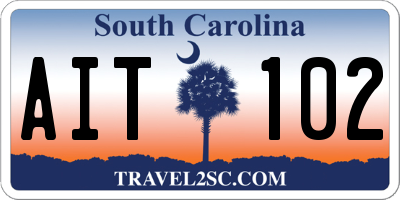 SC license plate AIT102