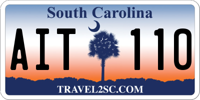 SC license plate AIT110