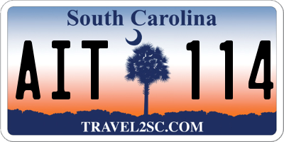 SC license plate AIT114