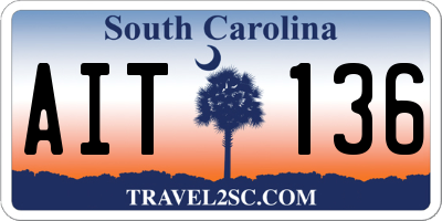SC license plate AIT136