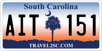 SC license plate AIT151