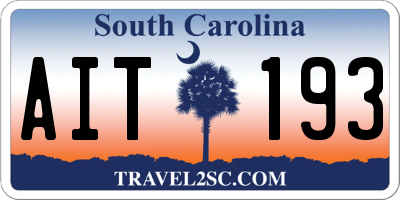 SC license plate AIT193
