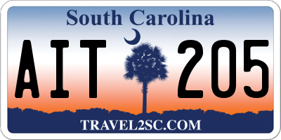 SC license plate AIT205