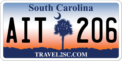 SC license plate AIT206