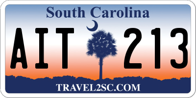SC license plate AIT213