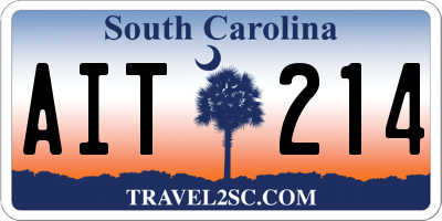SC license plate AIT214