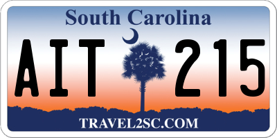 SC license plate AIT215