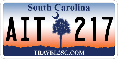 SC license plate AIT217