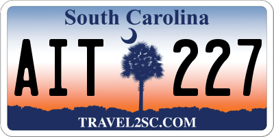SC license plate AIT227