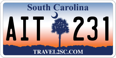 SC license plate AIT231