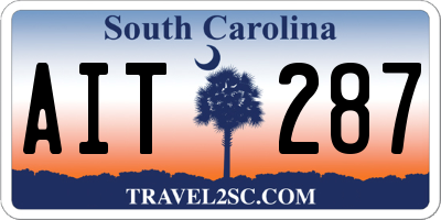 SC license plate AIT287