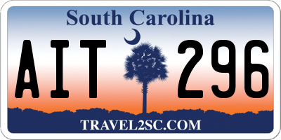 SC license plate AIT296