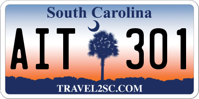 SC license plate AIT301