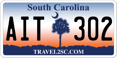 SC license plate AIT302