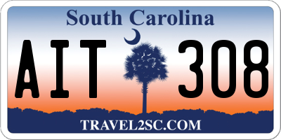 SC license plate AIT308