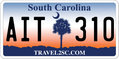 SC license plate AIT310