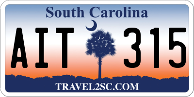 SC license plate AIT315