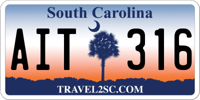SC license plate AIT316
