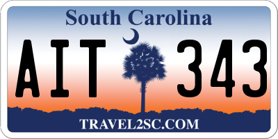 SC license plate AIT343