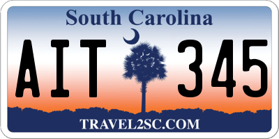 SC license plate AIT345