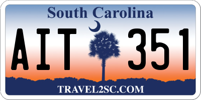 SC license plate AIT351
