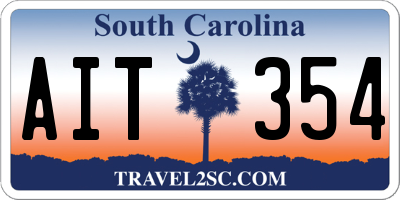 SC license plate AIT354