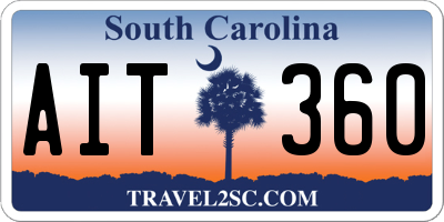 SC license plate AIT360