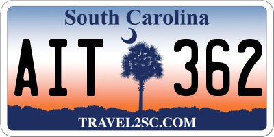 SC license plate AIT362