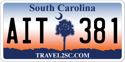 SC license plate AIT381