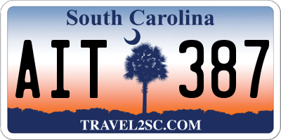 SC license plate AIT387