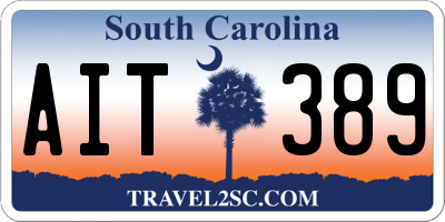 SC license plate AIT389