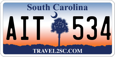 SC license plate AIT534