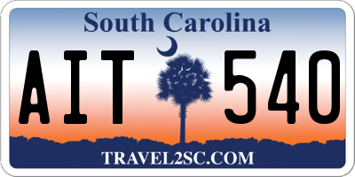 SC license plate AIT540