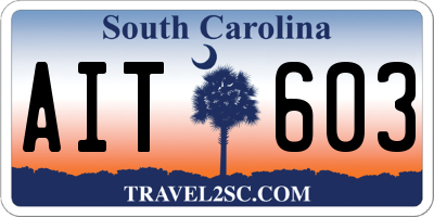 SC license plate AIT603