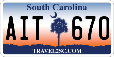 SC license plate AIT670