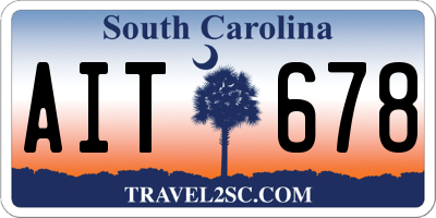 SC license plate AIT678
