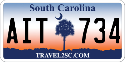 SC license plate AIT734
