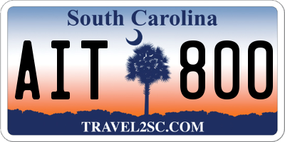 SC license plate AIT800