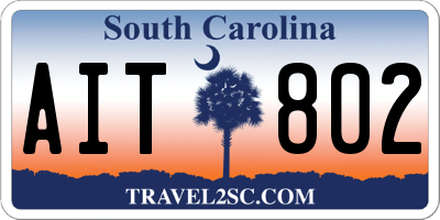 SC license plate AIT802