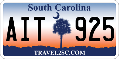 SC license plate AIT925