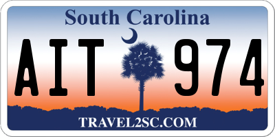 SC license plate AIT974