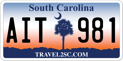 SC license plate AIT981