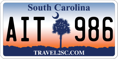 SC license plate AIT986