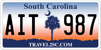 SC license plate AIT987